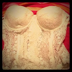 White Lace Corset/Locket Watch Bundle