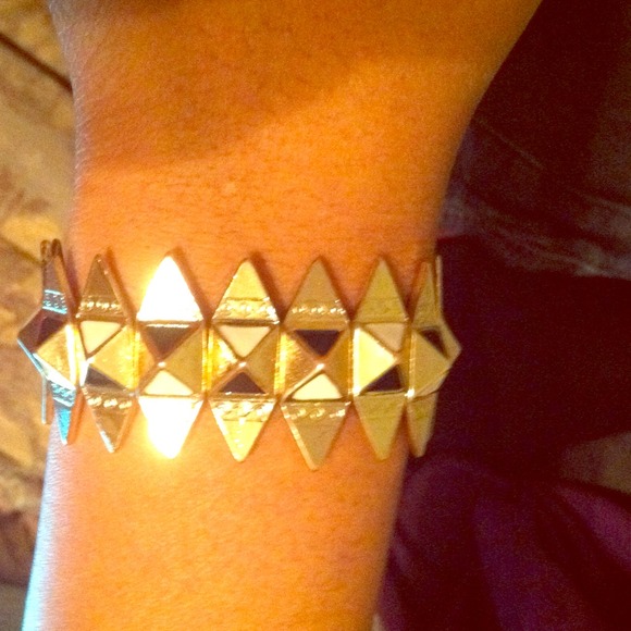Black, White, and Gold Spike bracelet