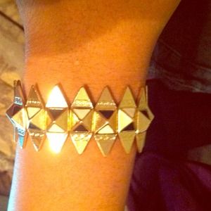 Black, White, and Gold Spike bracelet