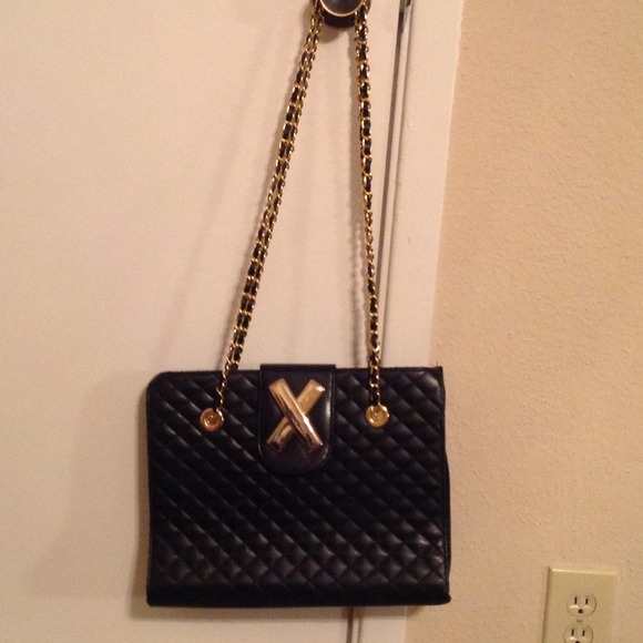 Vintage Black Quilted Purse