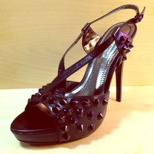 Charles David black studded leather heels NEW!!