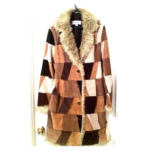 Vintage Suade patchwork coat