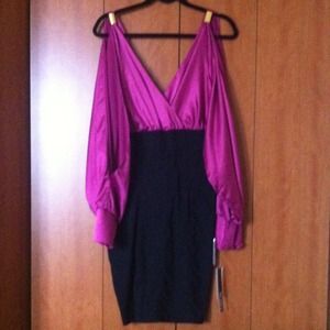 Opened long sleeved party dress