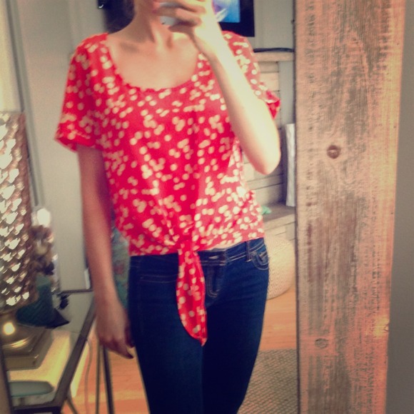 Such a cute silk shirt with tie - Sz small
