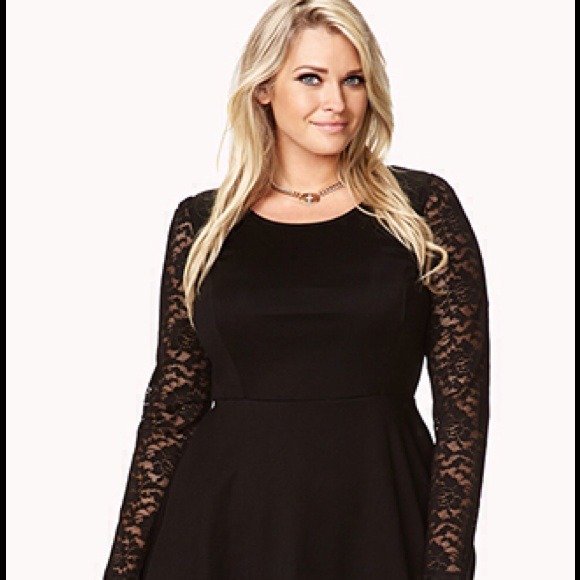Lace sleeve skater dress forever 21 3x