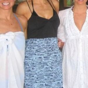 Cute and slimming black and blue dress Sz 2