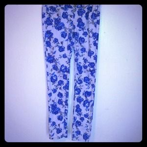 Baby blue floral jeans!