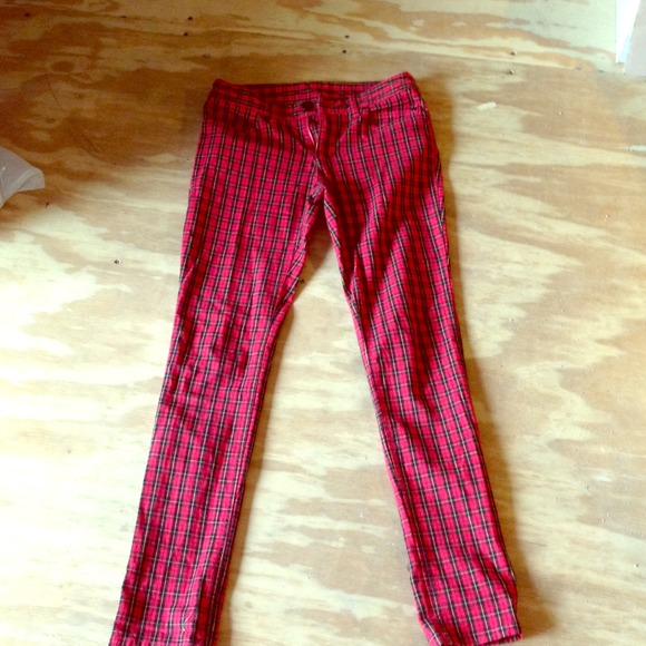 Plaid Skinny Jeans SOLD