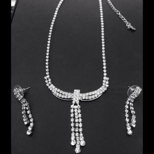 Diamond earring and necklace set