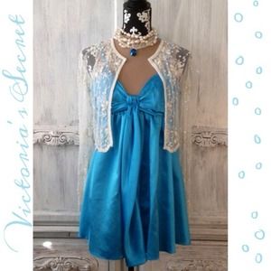 Vintage 80s VS Aqua blue dress, nighty or top
