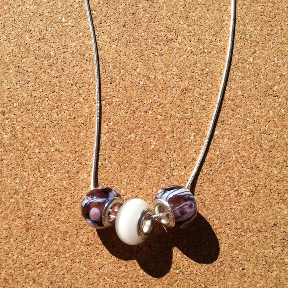 Bead necklace 952 plated snake chain