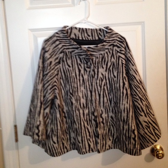 Faux fur zebra coat.
