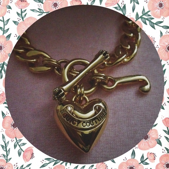Juicy Couture Gold Heart J Chain Necklace