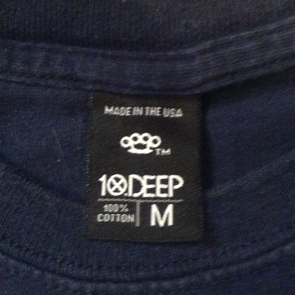 10 deep navy blue tee shirt men's size medium - Picture 3 of 4
