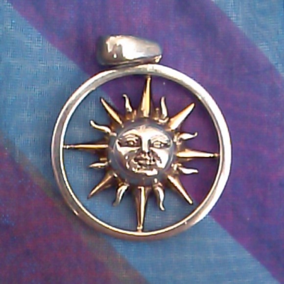 Sterling Silver Sun Pendant NWOT