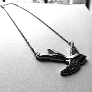 Rhinestone sparrow necklace