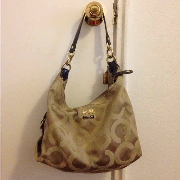 Coach | Bags | Coach Madison Op Art Sateen Hailey Hobo | Poshmark