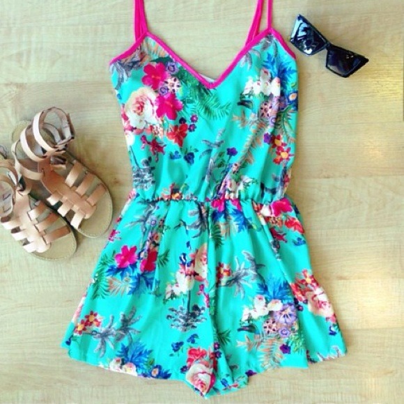 LF Dresses & Skirts - LF mint floral romper