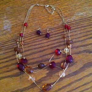 Avon necklace and warring set