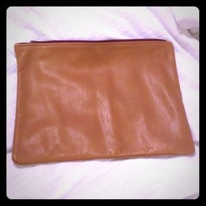 Large leather American Apparel clutch