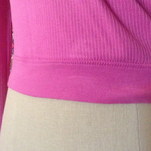 pink deep vneck crossover long sleeve top! - Picture 2 of 4