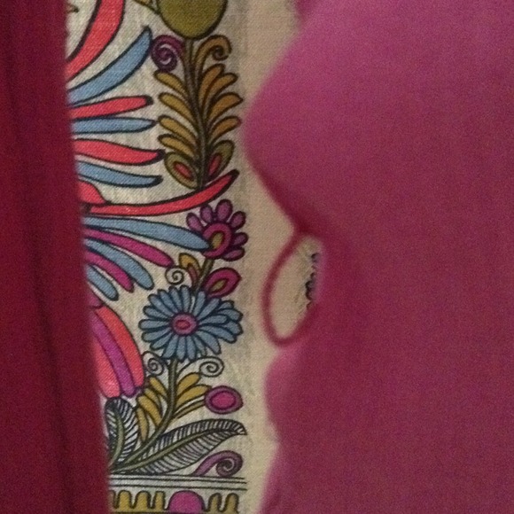 pink deep vneck crossover long sleeve top! - Picture 3 of 4