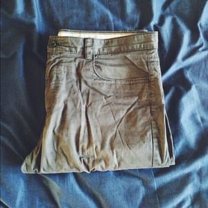 Dark grey Calvin Klein pants.