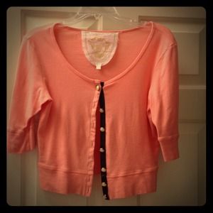 Peach & brown cardigan