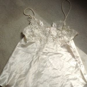 Beautiful, ivory, lacy slip.