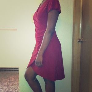 A burgundy elegant but casual dress