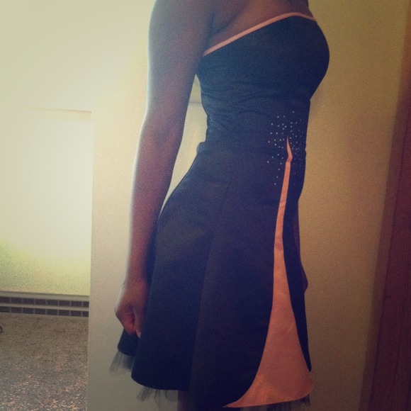 Black and pink homecoming dress