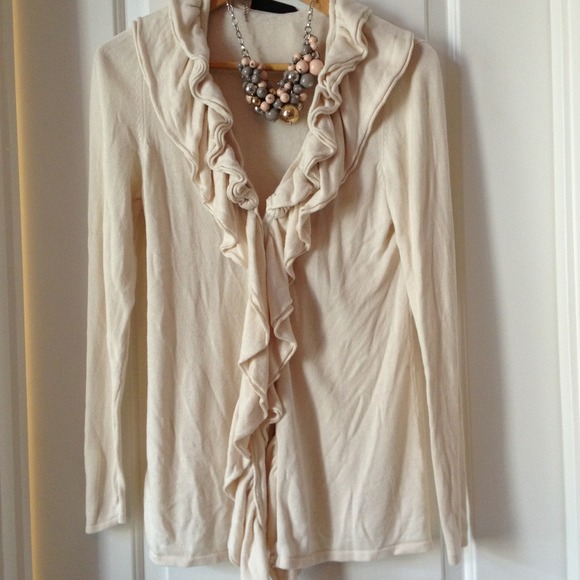 Off white ruffle cardigan - Picture 1 of 4
