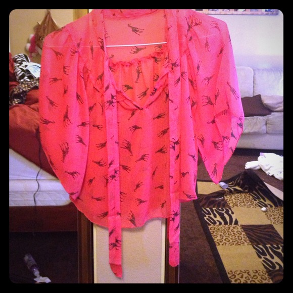 Giraffe pink shirt