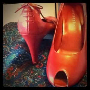 Red leather heels