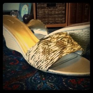 Earth tone wedge sandal