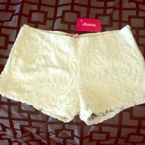 White Lace Shorts