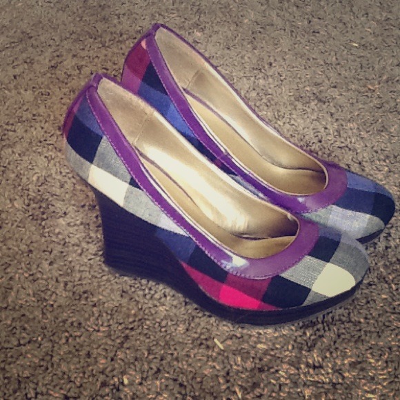 Plaid colorful heels