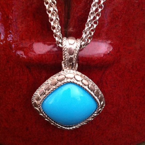 Multi chain blue stone necklace