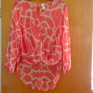 !!!!!!SOLD!!!!!!!! Sheer high-low shirt