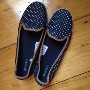 Merona Canvas Shoe - Navy w White Polka Dots