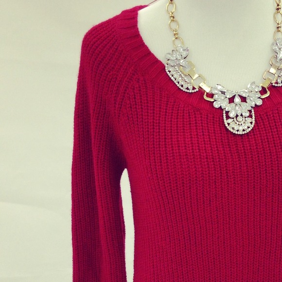 Red Fall Sweater - Picture 2 of 2