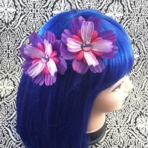 Purple &pink cupcake theme hair flair /set of 2.