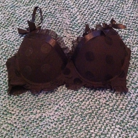 Black polka dot bra
