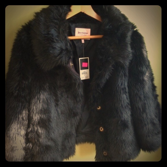 REDUCED💥Juicy couture black faux fur coat