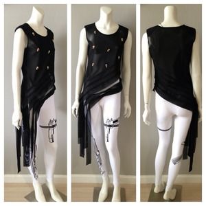 Draped Skull Top w/ Shoulder Pads