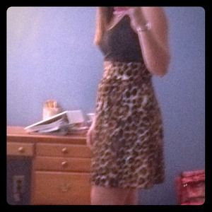 Express Leopard Colorblock Dress