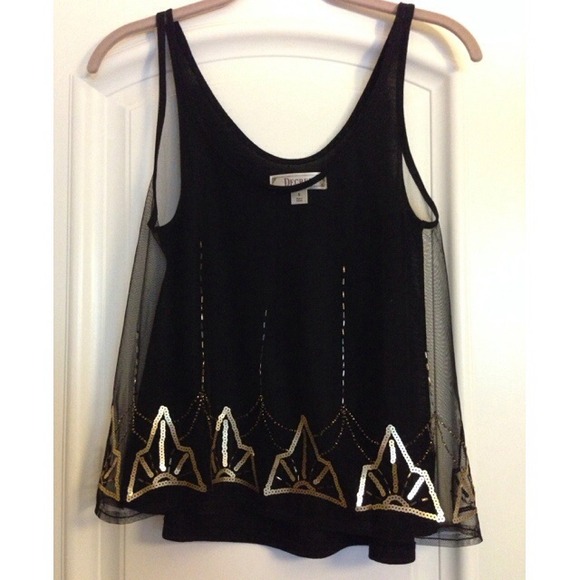 Sheer top with sequins