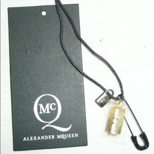 McQueen Waxed Lace RAZOR BLADE Charm Bracelet RARE