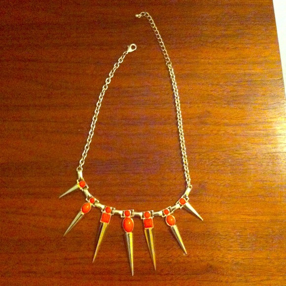 Gold and coral (or pink) necklace