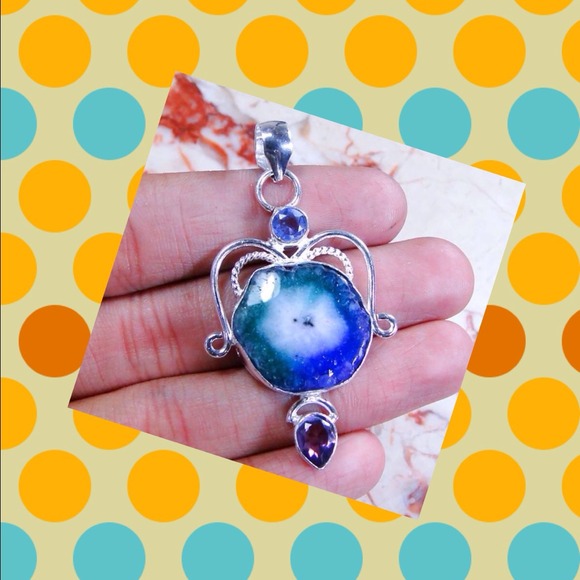 .925 Solar Quartz pendant- GORGEOUS!! - Picture 1 of 1